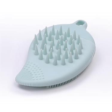 Imagem de Escova de silicone 2 em 1 para rosto e couro cabeludo - Limpador de cravos e shampoo massageador de grau alimentício
