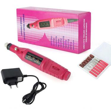 Imagem de Kit Manicure Lixa Elétrica Portátil Para Unhas Acrigel Gel Fibras Salão