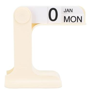Imagem de Jectse Calendário Perpétuo Com Capa, Decoração Elegante de Mesa para Alívio do Estresse No Escritório, Sala de Estar, PP e Material de Papel (Branco)