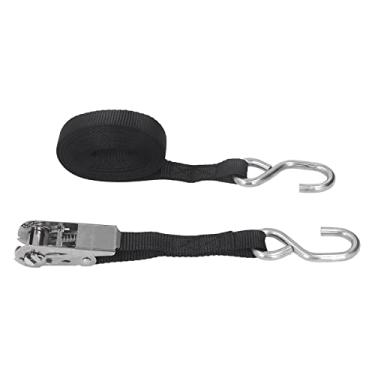 Imagem de Cryfokt Correias de Catraca para Trailer, Resistentes, Pretas, Resistentes à Ferrugem, Correias de Amarração para Caminhão de Reboque de Motocicleta, de 25 Mm/1 Polegada Com Força de Tração de