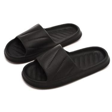 Imagem de ShuYo Pantufas De Travesseiro Para Mulheres E Homens, Sandálias Banho Cloud Slides Uso Doméstico, Calçados Casa Com Amortecimento, Ultraleves Sola Macia, Secagem Rápida (Preto, Adulto, Feminino, 7,