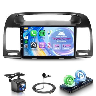 Imagem de Orderich Rádio de carro Android de 8 núcleos 6G + 128G para Toyota Camry 2000-2006 com CarPlay sem fio Android Auto, tela sensível ao toque de 22.9 cm, conexão espelhada, GPS WiFi, Bluetooth, FM, RDS