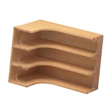 Imagem de FytStycale Organizador de canto de mesa, prateleira de madeira, porta-xícaras de café, suporte de exibição para, ideal para cozinha, hotel, casa e, Cor de Madeira