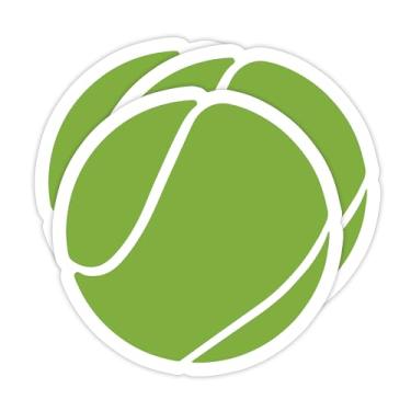 Imagem de Adesivo de tênis (3 peças) Adesivos de bola de tênis, adesivos esportivos de tênis, equipe de tênis – Decalque de vinil à prova d'água para livros, laptops, copos, garrafas de água, tamanho 7,6 x 7,6