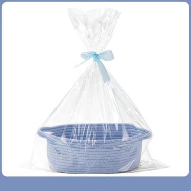 Imagem de Linda cesta de armazenamento de tecido com alça, cestas para presentes vazias, cestas de presente para arrecadação de fundos, sorteio de chá de aniversário, caixa organizadora decorativa para animais