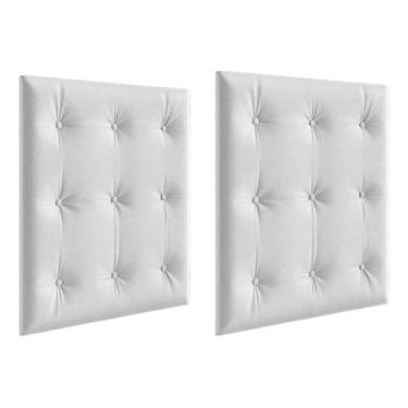 Imagem de Kit Capitonê Peroba P/Berço Retro Cor Branco Mdf 2 Peças Branco