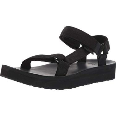 Imagem de Teva Sandálias femininas de couro universais Midform, Preto, 6