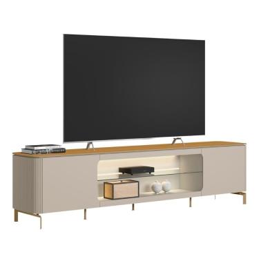 Imagem de Rack Bancada Tv 85 Pol 239cm Com Led Martan Tauari/off Flex L06 - Mpozenato