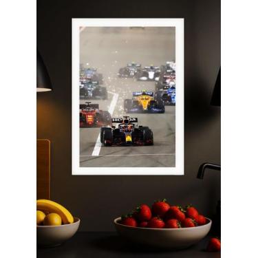 Imagem de Quadro Pilotos F1 Formula com Vidro e Moldura Branca Tam:A4 - Spark Lo