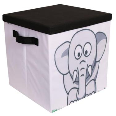 Imagem de CAIXA ORGANIZADORA INFANTIL DE BRINQUEDOS TAMPA ESTAMPADA ELEFANTE ORGANIBOX