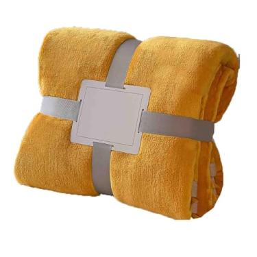 Imagem de Cobertor de lã com peso e mantas fofas femininas masculinas para cama adulto casal solteiro para sofá grosso e quente macio confortável para inverno outono lavável na máquina (amarelo, 201 x 232 cm)