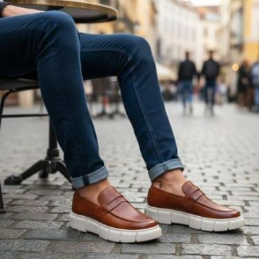 Imagem de Sapato Loafer Masculino em Couro de Luxo Sola Premium Estilo Elegante Social-Masculino