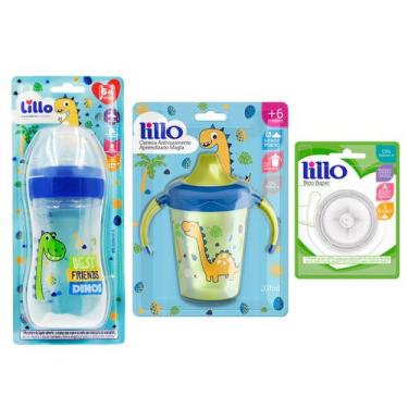 Imagem de Kit Caneca Infantil Antivamento 207ml e Mamadeira Evolution 300ml e Bi