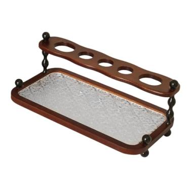 Imagem de Ioensy Porta-escovas de dentes de madeira moderno para banheiro, com prateleira ou organizador de para guardar escovas pequenas, pentes e pastas de