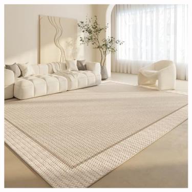 Imagem de SPXMQSS Tapetes de área laváveis à máquina, tapetes grandes para sala de estar, macios, antiderrapantes, para decoração de casa, escritório, casa, marrom claro