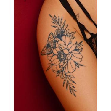 Imagem de Suco de ervas, semipermanente, romântico, floral, borboleta, realista, tatuagens temporárias com duração de 14 dias, sem queda, não reflexivo, braço, costas, perna, corpo, tatuagem, 1 pacote