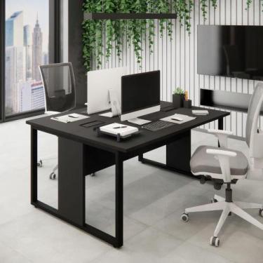 Imagem de Mesa de Trabalho para Escritório 2 Lugares Preta 1,50m F5 - F5 Office 