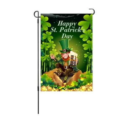 Imagem de StPatricksDayGardenFlagRequiteDouble SideFlagForOutdoorDecorativeGardenFlagForPatioPorchBalconyBackyardLawnHomeDecorationsStPatrickDayRequiteGardenFlags (S26)