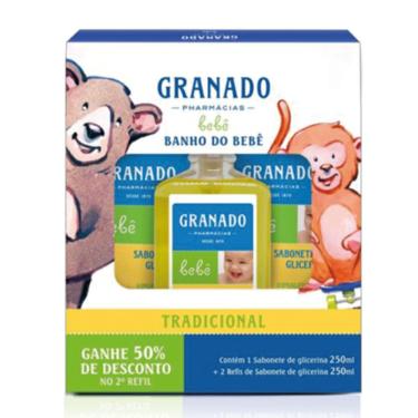 Imagem de Kit Granado Banho do Bebê 1 Sabonete de Glicerina 250ml + 2 Refis de Sabonete de Glicerina 250ml
