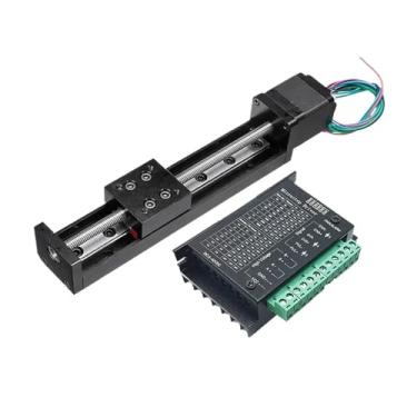 Imagem de S25HH0 Mini mesa deslizante tipo T CNC 50 mm 100 mm 250 mm 300 mm plataforma de trilho linear motorizado Nema11 Kit de acionamento de motor estágio linear eixo XYZ (curso de 150 mm, passo de 6 mm)