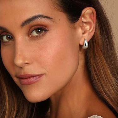 Imagem de Conjunto de brincos de argola de zircônia cúbica para mulheres, pequenos aros grossos, joias empilháveis para vários piercings, diâmetro da haste de 0,8 mm, diâmetro interno 12 mm, 12MM, Cobre, Sem