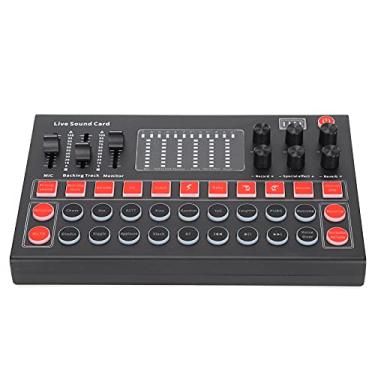 Imagem de Luocute Placa de Som M9, Ajuste de Reverberação Profissional Com Design de Botão Grande e Sinal Estável, para Canto de Transmissão Ao Compatível Com Tablet de Computador Móvel