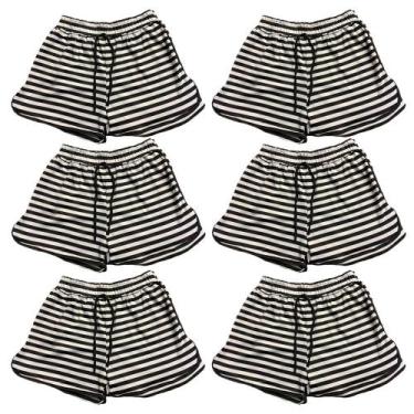 Imagem de Kit 6 Short Saída Praia Listrado Feminino Fristyle Verão Moda, GG