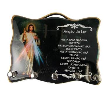 Imagem de Porta Chave Jesus Misericordioso em MDF - SJO Artigos Religiosos