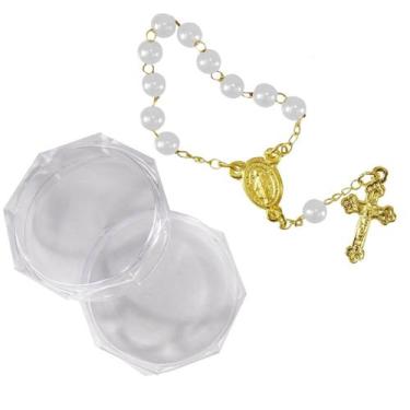 Imagem de Mini Terço Dourado com Embalagem Italiana - SJO Artigos Religiosos, Br