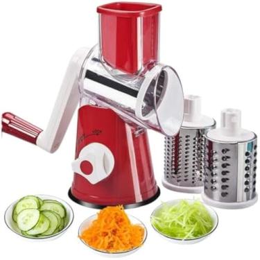 Imagem de Fatiador, ralador, utensilio de cozinha, 3 em 1, para queijo e legumes, pratico, duravel, resistente, e ergonomico. - Cores sortidas