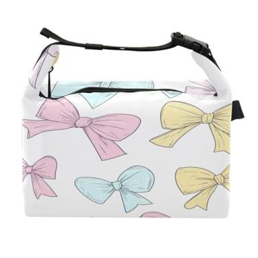 Imagem de STAYTOP Lancheira fofa de gravata borboleta com fivela, lancheira isolada para meninos e meninas, lancheira térmica para trabalho escolar