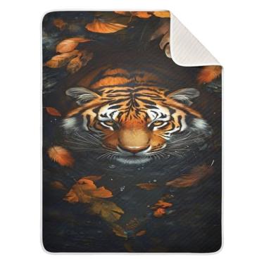 Imagem de xigua Cobertor de bebê tigre de algodão para bebês, cobertor leve e macio para recepção e cobertor para berço, carrinho de bebê, cobertores de berçário, 76 x 101 cm