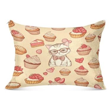 Imagem de Burbuja Capa de almofada de pelúcia de gato 53 x 137 cm, capa de almofada de pelúcia ultra macia e aconchegante com zíper para pele de cabelo