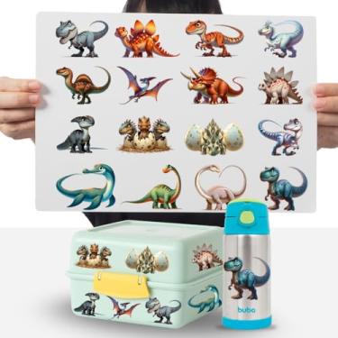 Imagem de Graviarte - Cartela 16 Adesivos Dinossauros Infantil Envernizado DTF UV