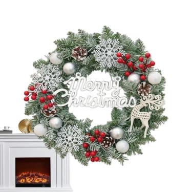 Imagem de Coroa De Natal Para Exterior | Grande Decoração Artificial Para Festas - Coroa de Inverno com Pinhas e Bagas | para Interior Exterior Parede Lareira Sala Quarto Jardim Quintal Pátio Feriado