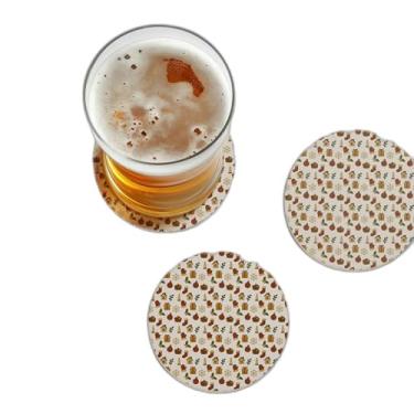 Imagem de Porta Copos Personalizados Cozy Christmas Com Ilustrações De Feriados - Tamanho 10.5x10.5 cm