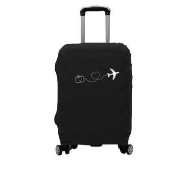 Imagem de Capa para Malas de Viagem em Tecido Listrado, Capa Protetora de Bagagem Elástica para Mala Tecido Lavável e Esticável Espessa Protege contra Arranhões Fácil Colocar Tirar(03-Branco,G (16 a 23 KG))