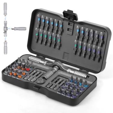 Imagem de Conjunto de chaves de fenda catraca magnética 66 em 1 com alça, ferramenta de kit de torque de aço S2 40 N·m, eixo flexível de combinação DIY para reparo de eletrônicos, manutenção de móveis e