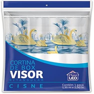 Imagem de Cortina azul transparente, para box de banheiro, com ganchos, duravel, azul.