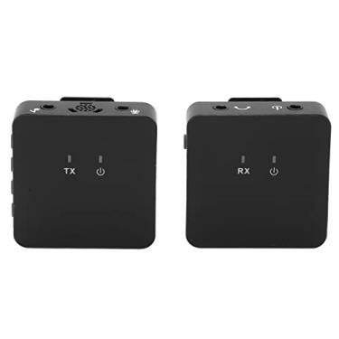 Imagem de Sanpyl Microfone de Lapela Sem Fio Omnidirecional Profissional, Microfone de Lapela para Entrevista, Gravação Preta, 1 Conjunto