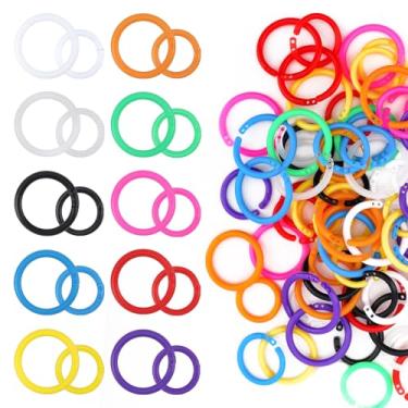 Imagem de 150 peças anéis de fichário de folhas soltas cor doce anéis de plástico anel de livro de escritório para escola, casa, escritório, 10 cores, 2 tamanhos