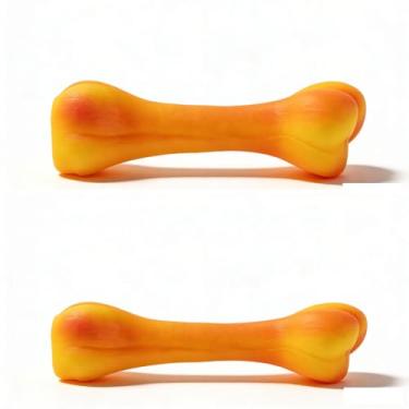 Imagem de Leyoceur Squeaky Puppy Chew – Dentição de borracha em forma de osso – Ferramenta de dentição de borracha para filhotes – Limpeza dos dentes e alívio da ansiedade – Cães interativos duráveis