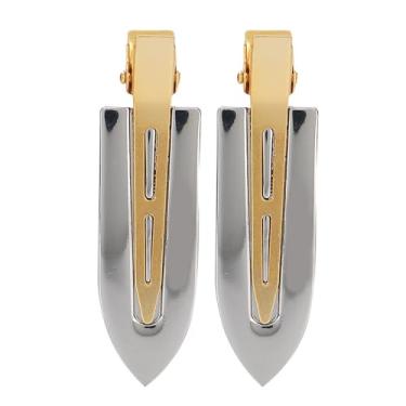 Imagem de Grampos de cabelo galvanizados para maquiagem sem vincos acessório de estilo prata 2 peças