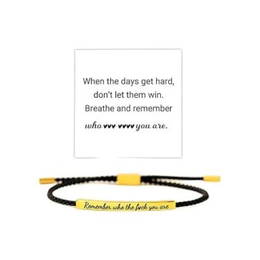 Imagem de Pulseira feminina Remember Who You Are para mulheres, inspiradora, motivacional, estimulação, declaração, joias, presentes de amizade, presentes para mulheres, presentes de Natal, Dia dos Namorados