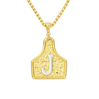 Imagem de rgwtgkyh Colar feminino com fivela de cinto prata com pingente de letra inicial ocidental delicado colar com pingente de letra personalizada joias presentes para cowgirl cowboy, Large, Metal, Sem
