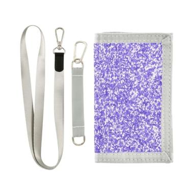 Imagem de GAIGEO Carteira feminina de nylon com glitter lavanda para crianças, meninos, meninas, porta-chaves e bolsos, Glitter lavanda, one size