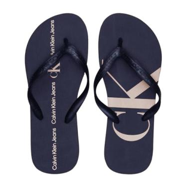 Imagem de Chinelo Masculino Calvin Klein Logo Corrido Marinho CKJM1108 (BR, Adulto, Faixa Numérico, 37, 38)