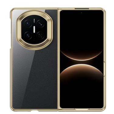 Imagem de LTLMYDAM Capa transparente para Huawei Mate X7, capa galvanizada fina minimalista antiamarelamento capa traseira de policarbonato transparente, dourado, Mate X7