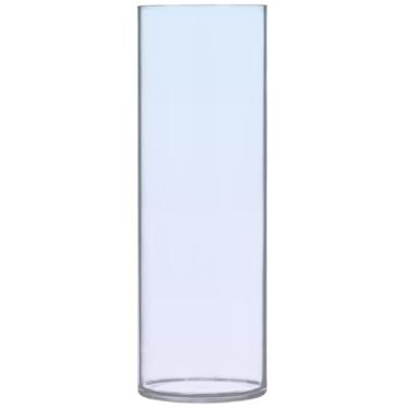 Imagem de Vasos altos gradientes de lavanda azul para flores, vaso cilíndrico para decoração de mesa, decoração de casa moderna exclusiva, 30 cm x 9,9 cm
