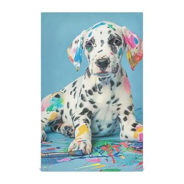 Imagem de Joisal Toalha de chá de mão fofa engraçada para filhotes de cachorro dálmata conjunto de toalhas de prato decorativas absorventes macios 45 x 71 cm, pacote com 6